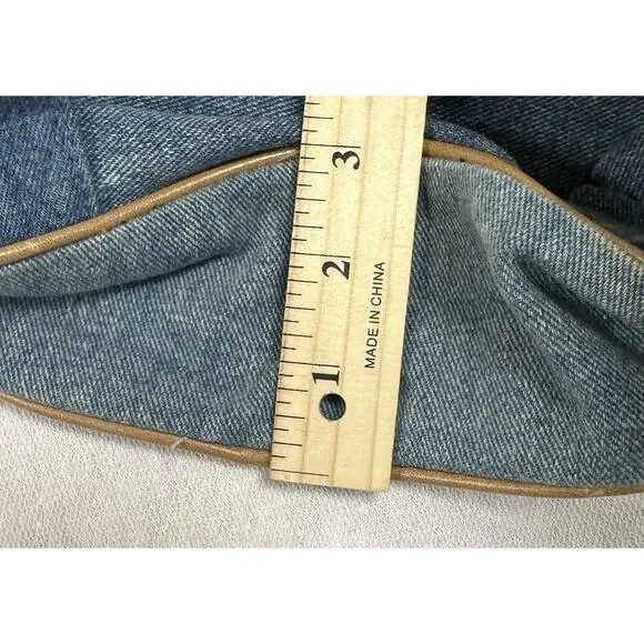 Vintage 90’s Winnie The Pooh Denim Jean Mini Backpack Bag Embroidered Accents - Picture 4 of 9